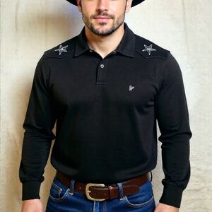 Hurley Long Sleeve Shirt Mens Size XL Black Collared Western Cowboy 1/4 Snap